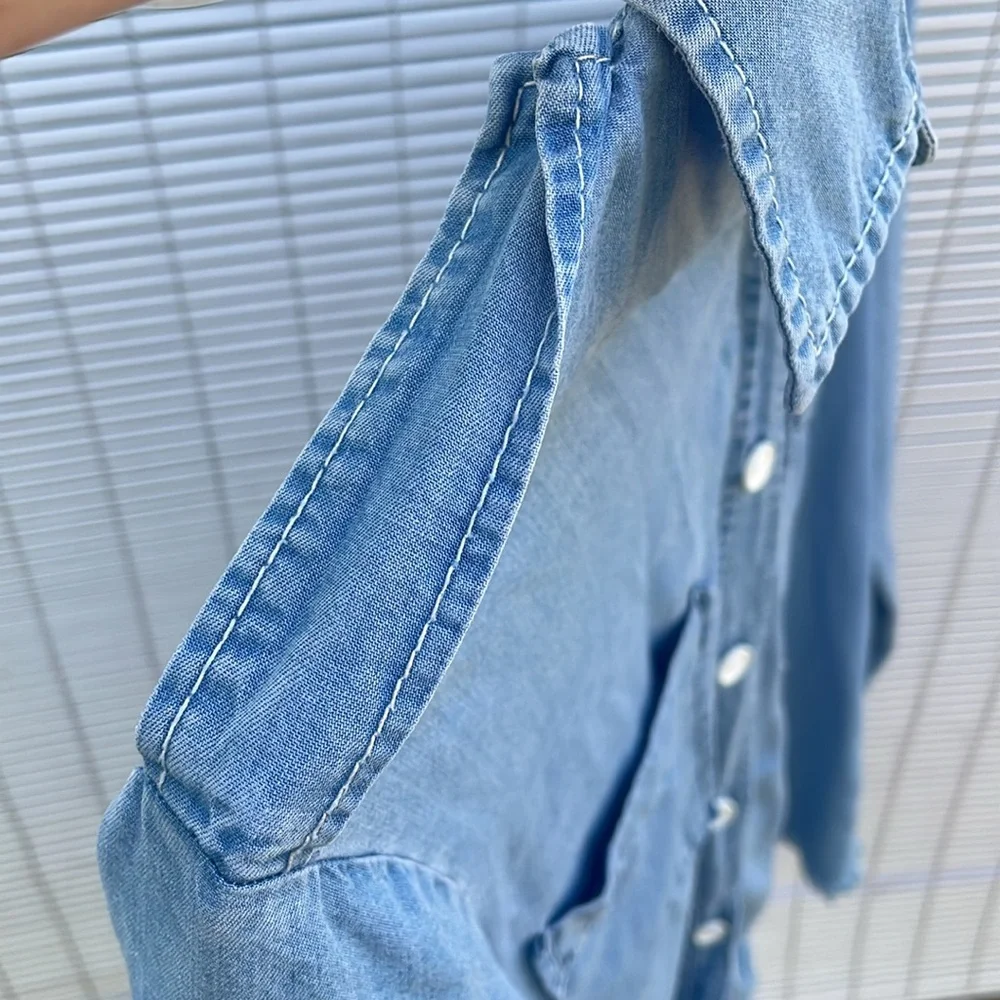 Zara Jean Lyocell Button Down Shirt - Picture 6 of 6